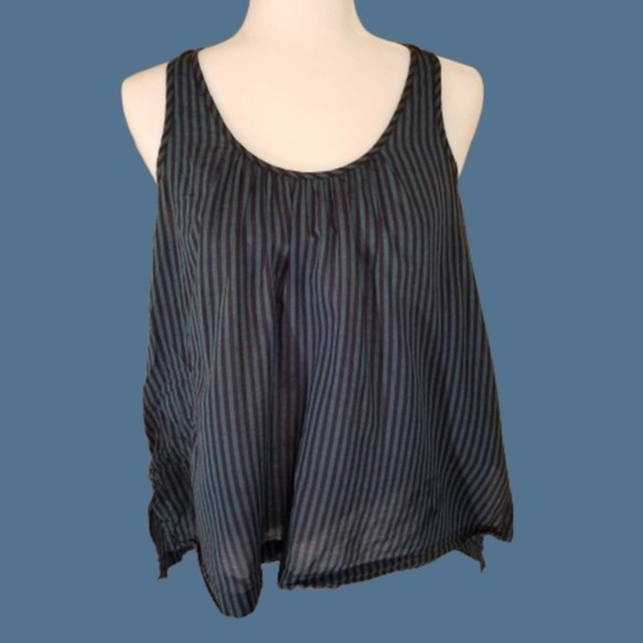 Lou & Grey Blue Striped Sleeveless Shirt - Picture 1 of 4